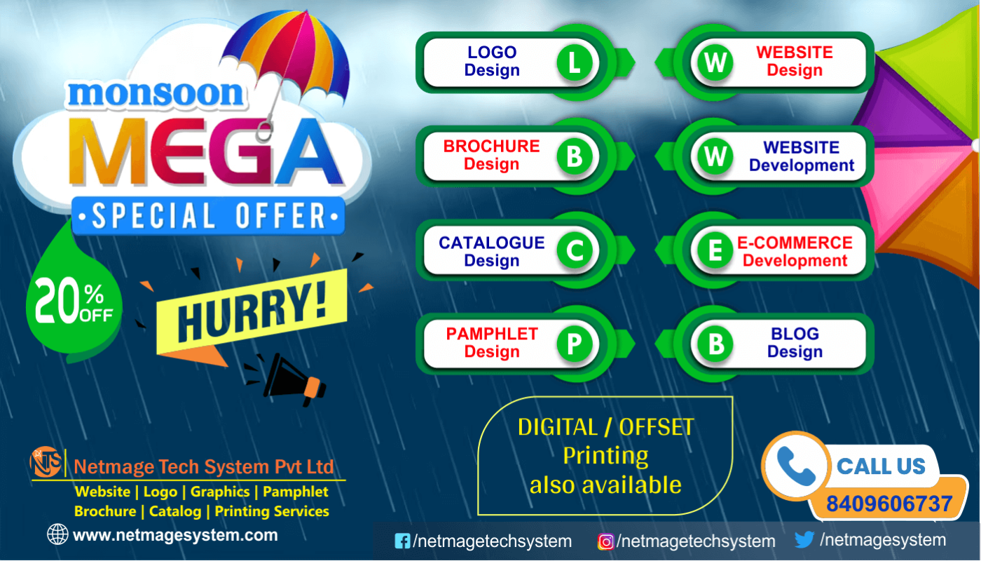 Monsoon Offer 2023 -Website Design-Logo Design-Patna