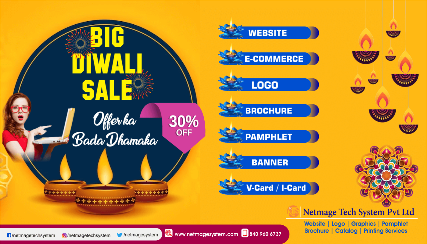 Mega diwali festival offer sale banner design Vector Image