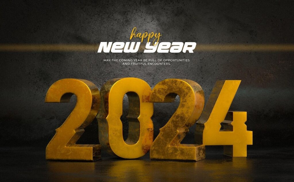 3D Happy New Year 2024