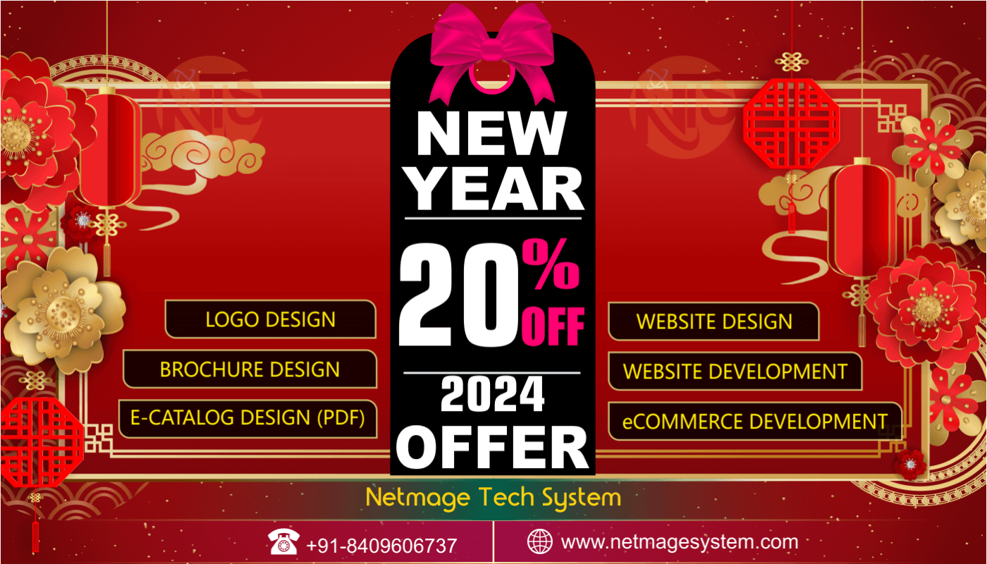 New Year Offer 2024 in Website and Graphics Design Netmage Tech