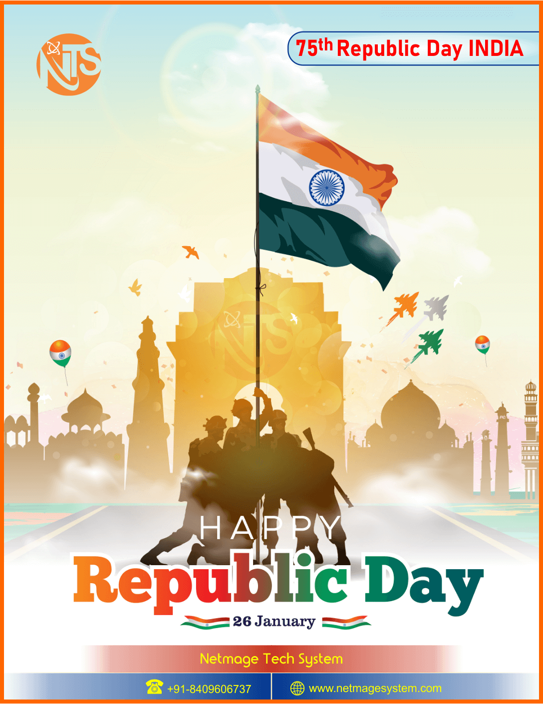 Happy Republic Day 2024 - Free Download Images & Poster