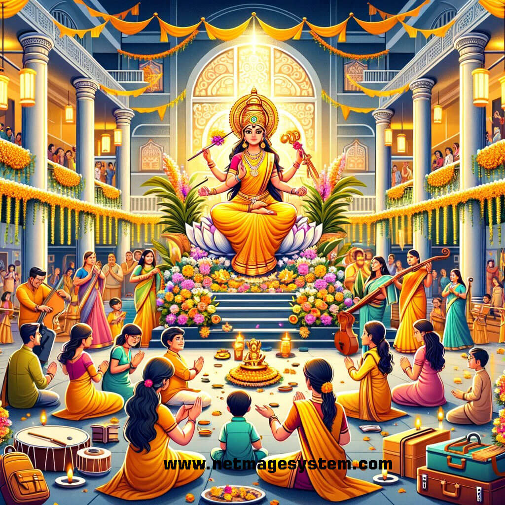 Saraswati Puja AI Image