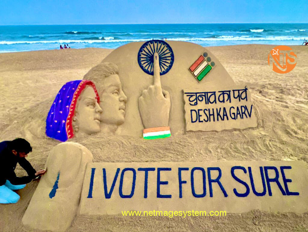 lok sabha election sand art poster