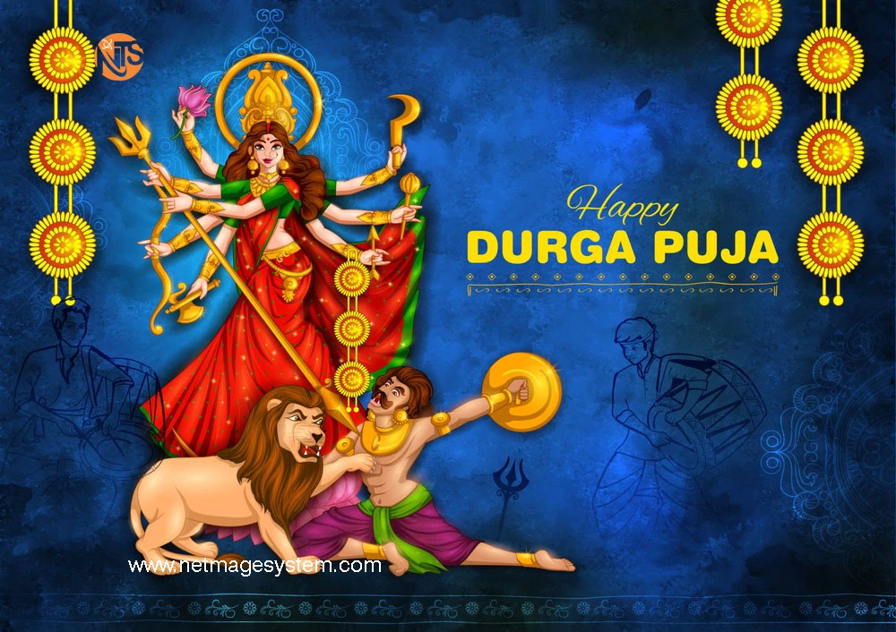 happy durga puja poster