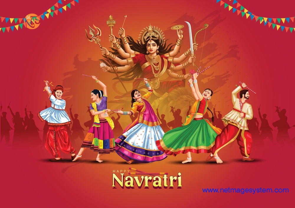 happy navratri poster