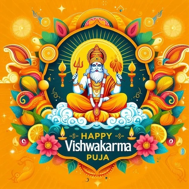 vishwakarma puja AI Poster