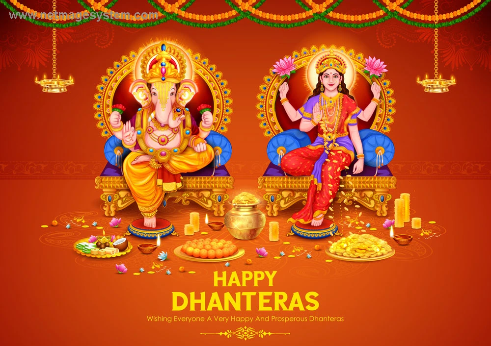 Happy Dhanteras Laxmi Ganesh Poster